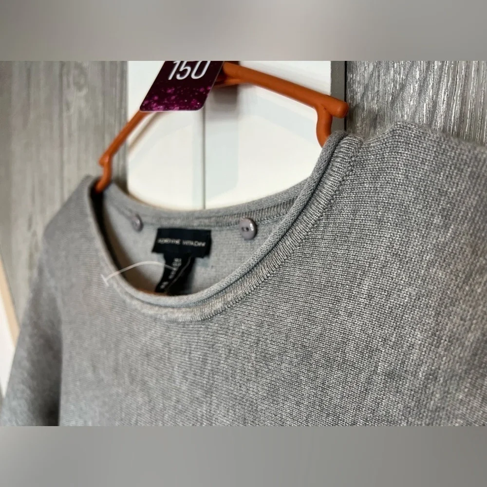 B14.11 Adrienne Vittadini lightweight sweater grey S - Picture 5 of 6